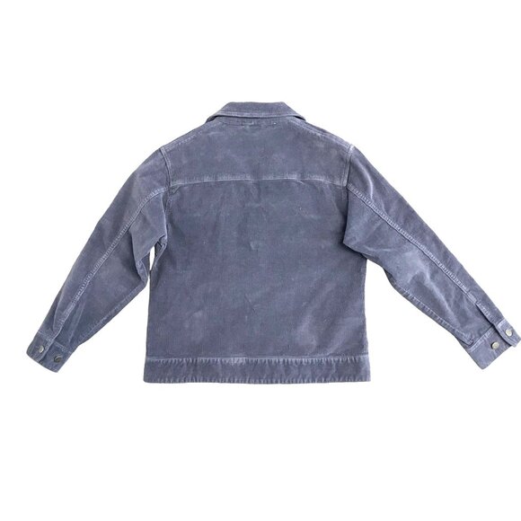 CABELAS Chore Trucker Jacket Cotton Corduroy Blue Gray Zip Womens M - Picture 2 of 9